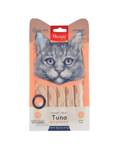 Wanpy Adult Cat Creamy Lickable Treats Tuna and Salmon 70g Pouch