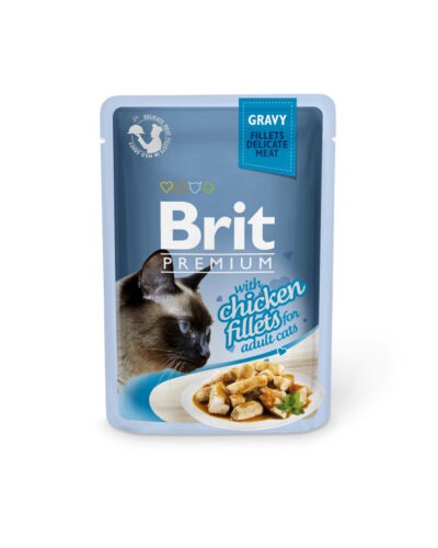 Brit Premium Cat Pouch with Chicken Fillets in Gravy for Adult Cats