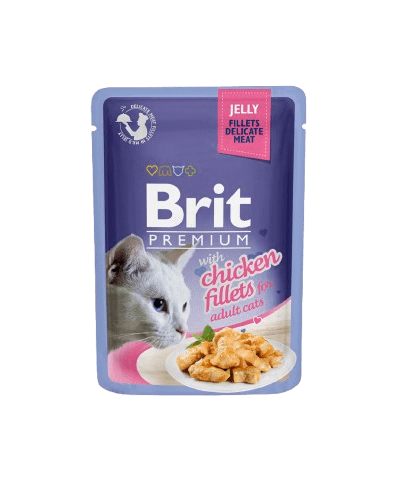 Brit Premium Cat Pouch with Chicken Fillets in Jelly for Adult Cats