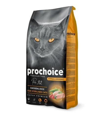 Prochoice Pro32 Chicken And Rice Hypoallergenic Sterilized Adult Cat Food